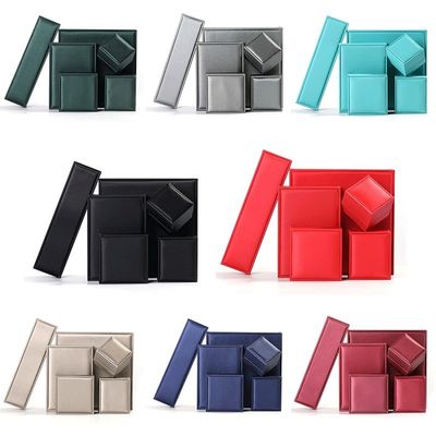 สีขาวอลังการ เนื้อผิวหนังอ่อนเทียม เครื่องประดับกล่องเก็บ