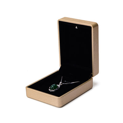 กล่องเครื่องประดับ Hanhong Gold Leather LED Ring Box พร้อมเครื่องพิมพ์และแสง