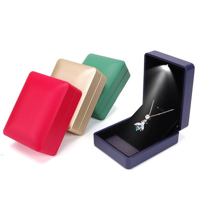 กล่องเครื่องประดับ Hanhong Gold Leather LED Ring Box พร้อมเครื่องพิมพ์และแสง