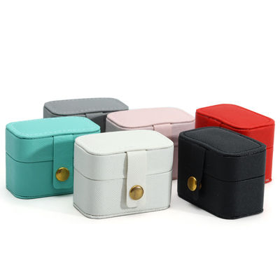 กระเป๋าเครื่องประดับหนัง พกพาเครื่องจัดท่องเที่ยวขนาดเล็ก สําหรับเก็บแหวนหูข้อมือ