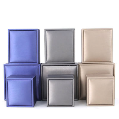 กล่องเครื่องประดับ LED สีฟ้า สําหรับบรรจุหูหูหรู สร้อยข้อมือ สร้อยคอ แหวน