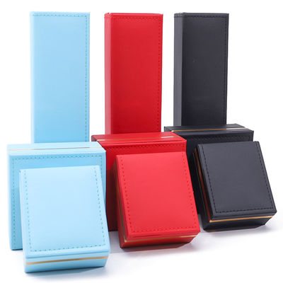 กล่องเครื่องประดับแบบ Custom PU Leather LED Gold Trim