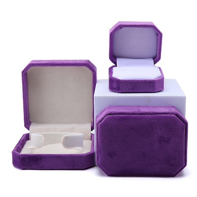 ซื้อ กล่องเครื่องประดับ Custom Octagonal Shape Purple Flannelette กล่องสําหรับคอ สร้อยข้อมือ แหวน online manufacture