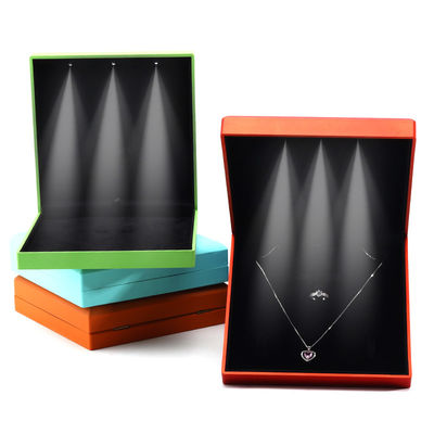Hanhong Custom Logo White Light Jewels Packaging Box Set with Ring Necklace Earrings กล่องบรรจุเครื่องประดับสีขาว มีวงแหวน