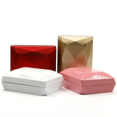 Hanhong Luxury Ring Box Custom Logo PU พลาสติก สีขาว กล่องเก็บเครื่องประดับ พร้อมแสง LED