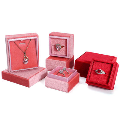 Hanhong Luxury Customized Blue Square Ring Box สําหรับกระดาษหมั้นงานแต่ง