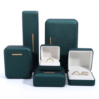 ซื้อ Hanhong Green PU Leather Velvet Jewelry Box สําหรับโลโก้ที่กําหนดเองและบรรจุสินค้าหรู online manufacture