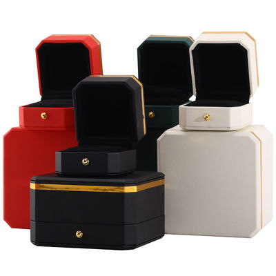 ซื้อ กล่องบรรจุอัญมณีหนัง PU สีหลายรูปทรงแปดเหลี่ยม online manufacture