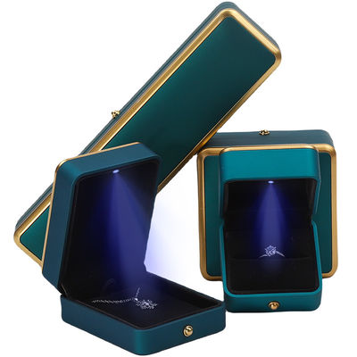 สร้อยข้อมือ สร้อยคอ แหวนกล่องเครื่องประดับ พร้อมเครื่องจัดสรรหรู สีฟ้า