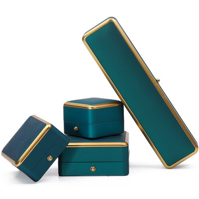 สร้อยข้อมือ สร้อยคอ แหวนกล่องเครื่องประดับ พร้อมเครื่องจัดสรรหรู สีฟ้า