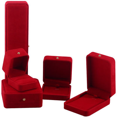 กล่องบรรจุเครื่องประดับสีแดงสีหอม สําหรับสร้อยคอ สร้อยข้อมือ สร้อยหูสตูด แหวนโลโก้ตามสั่ง