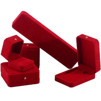 กล่องบรรจุเครื่องประดับสีแดงสีหอม สําหรับสร้อยคอ สร้อยข้อมือ สร้อยหูสตูด แหวนโลโก้ตามสั่ง