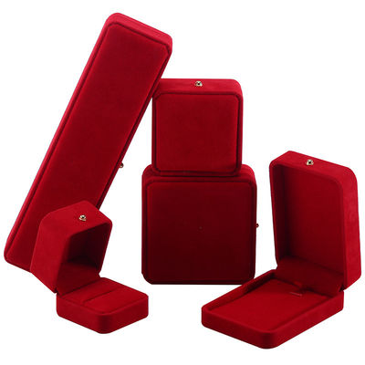 กล่องบรรจุเครื่องประดับสีแดงสีหอม สําหรับสร้อยคอ สร้อยข้อมือ สร้อยหูสตูด แหวนโลโก้ตามสั่ง
