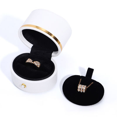 ซื้อ ขนาดที่กําหนดเอง กล่องเครื่องประดับหนัง PU ขาว สําหรับการเดินทางขนาดเล็ก พกพาและใช้งาน online manufacture