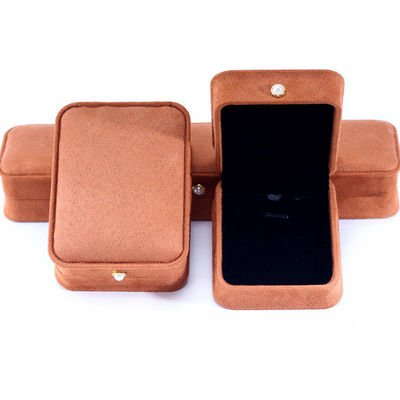 โลโก้ที่กําหนดเอง สีกาแฟสีหอม กล่องเครื่องประดับสําหรับสร้อยหู สร้อยคอ ล็อคมุก