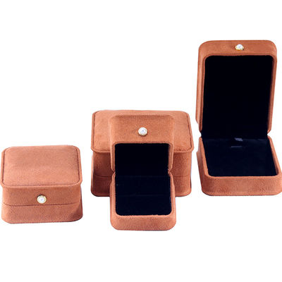 โลโก้ที่กําหนดเอง สีกาแฟสีหอม กล่องเครื่องประดับสําหรับสร้อยหู สร้อยคอ ล็อคมุก