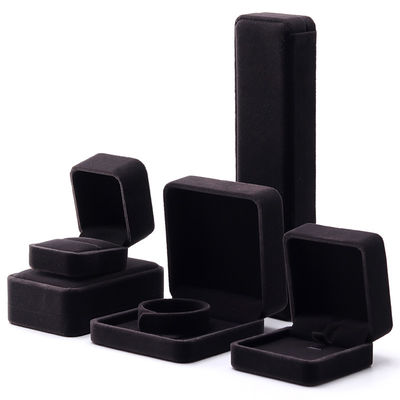 ซื้อ การพิมพ์โลโก้ตามสั่ง กล่องแหวนเครื่องประดับในรูปร่างสี่เหลี่ยม ทําด้วยมือ ด้วยผ้าห่มสีเทาเข้ม online manufacture