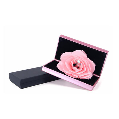 OEM สีดํา Safflower เครื่องประดับ Packaging Case Rose Flower กล่องของขวัญสําหรับเครื่องประดับ