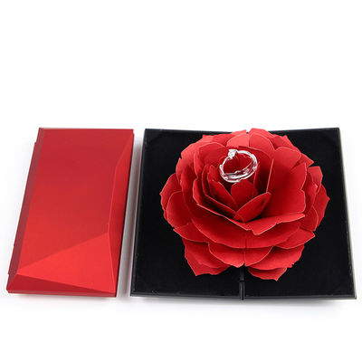 OEM สีดํา Safflower เครื่องประดับ Packaging Case Rose Flower กล่องของขวัญสําหรับเครื่องประดับ