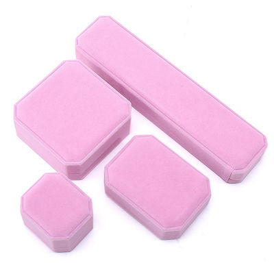 กล่องเครื่องประดับผ้าห่มทรงแปดเหลี่ยม สําหรับการแบรนด์สินค้าตามสั่ง สร้อยคอ แขนและแหวน