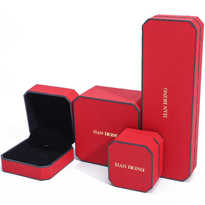 กล่องเครื่องประดับรูปสี่เหลี่ยมจากวัสดุสีแดงแวกมะพร้าว สําหรับกระบอกแขนของหรูหรา