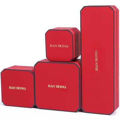 กล่องเครื่องประดับรูปสี่เหลี่ยมจากวัสดุสีแดงแวกมะพร้าว สําหรับกระบอกแขนของหรูหรา