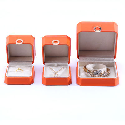 ซื้อ กล่องบรรจุเครื่องประดับหนัง PU สี่เหลี่ยม ส้มส้มสําหรับสร้อยคอ สร้อยข้อมือและแหวนแต่งงาน online manufacture