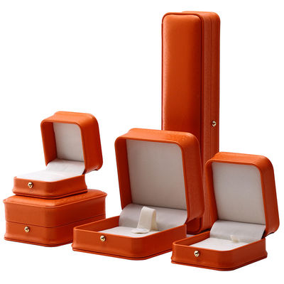 ซื้อ กล่องเครื่องประดับหนัง PU สีสโนว์เกรนเลส Orange สําหรับบรรจุเก็บของหรู online manufacture