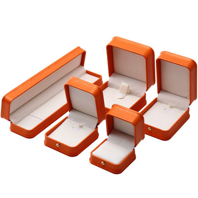กล่องเครื่องประดับหนัง PU สีสโนว์เกรนเลส Orange สําหรับบรรจุเก็บของหรู