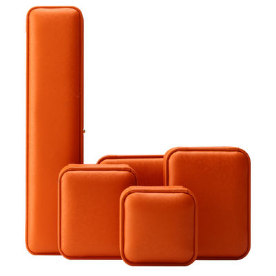 กล่องเครื่องประดับหนัง PU สีสโนว์เกรนเลส Orange สําหรับบรรจุเก็บของหรู