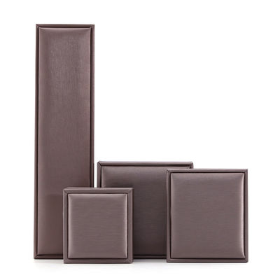 Khaki Brush Finishing ผิวหนังปลอม เครื่องประดับ กล่องบรรจุหรู กล่องชุด แผ่นผิวหนัง