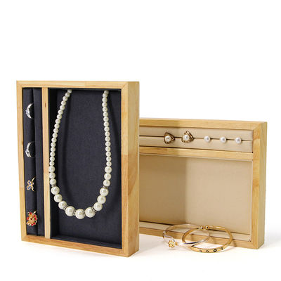 ตะกร้าที่ถือจอแสดงเครื่องประดับหลายฟังก์ชันจากไม้แข็ง สําหรับแหวน Pendant Ear Stud