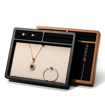 พลาสติกแสดงเครื่องประดับหนัง PU หลายช่อง สําหรับแหวน Pendant Ear Studs