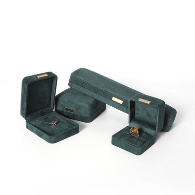 hign end luxury green flannel velvet เครื่องประดับกล่องสําหรับสายแขน สร้อยคอ แหวนหู