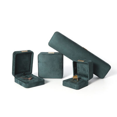 hign end luxury green flannel velvet เครื่องประดับกล่องสําหรับสายแขน สร้อยคอ แหวนหู