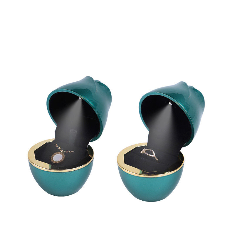 โลโก้ของลูกค้า 2022 กล่องบรรจุเครื่องประดับ LED เขียวสําหรับแหวนคอและข้อมือ