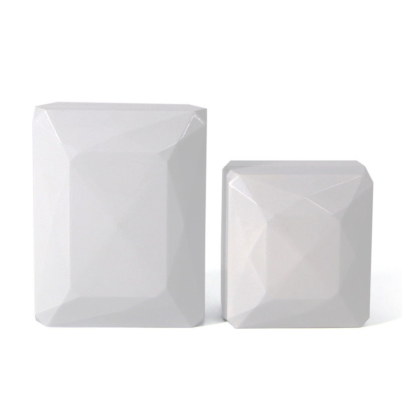 Hanhong Luxury Ring Box Custom Logo PU พลาสติก สีขาว กล่องเก็บเครื่องประดับ พร้อมแสง LED