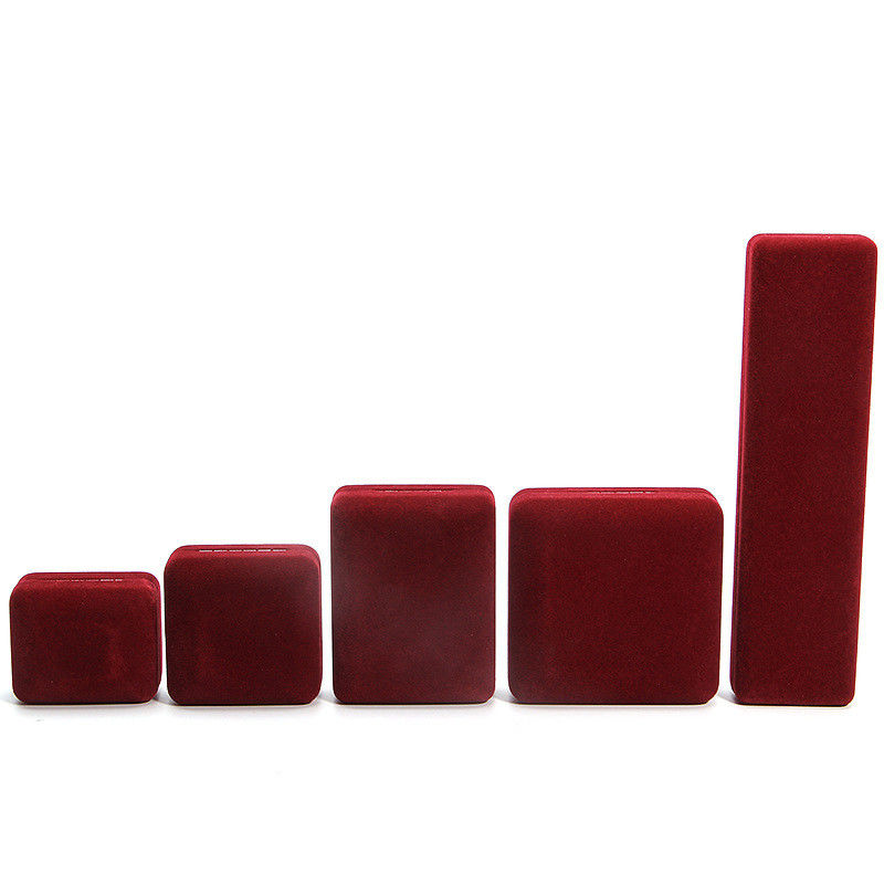 กล่องชุดเครื่องประดับผ้าหอมในกล่องบรรจุของหรูกล่องสําหรับวงแหวนคอแขนใน Burgundy
