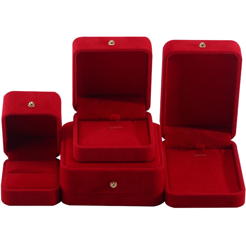 กล่องบรรจุเครื่องประดับสีแดงสีหอม สําหรับสร้อยคอ สร้อยข้อมือ สร้อยหูสตูด แหวนโลโก้ตามสั่ง