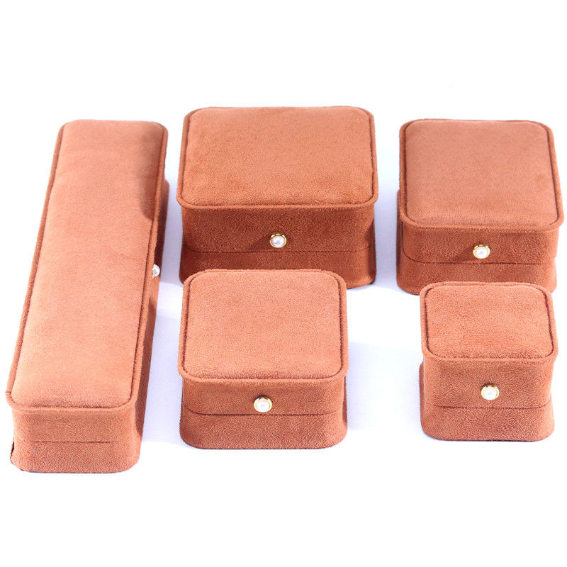 โลโก้ที่กําหนดเอง สีกาแฟสีหอม กล่องเครื่องประดับสําหรับสร้อยหู สร้อยคอ ล็อคมุก