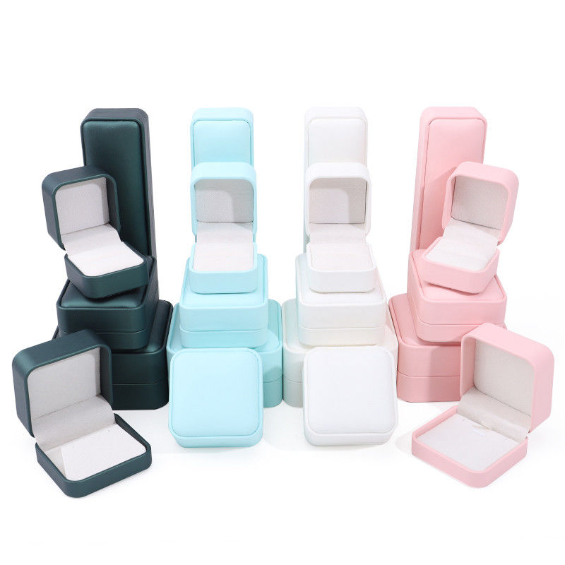 กล่องเก็บเครื่องประดับหนัง PU หลายสี หลังคาคอนเว็กซ์