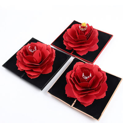 OEM สีดํา Safflower เครื่องประดับ Packaging Case Rose Flower กล่องของขวัญสําหรับเครื่องประดับ