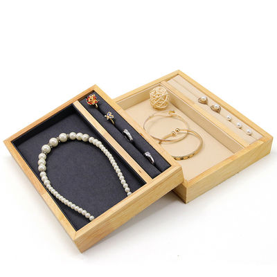 ตะกร้าที่ถือจอแสดงเครื่องประดับหลายฟังก์ชันจากไม้แข็ง สําหรับแหวน Pendant Ear Stud
